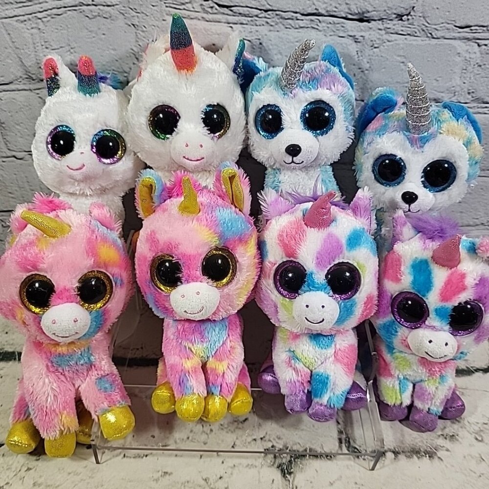 Ty Beanie Boos Plush‎ Lot 8 In Matching Pairs Twins Pixy Wishful Fantasia Helena